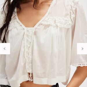 Free People White Luna Top